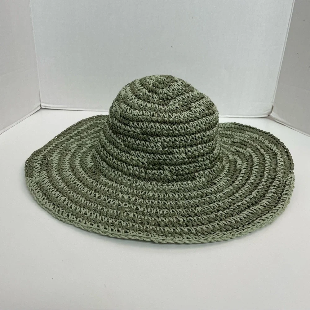 San Diego Hat Co. Hat Sun Travel Lightweight Packable Floppy Striped Olive Green